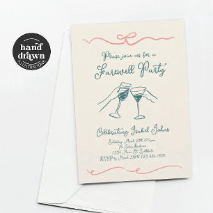 Invitation de fête d'adieu pour femme ou homme