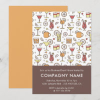 Invitation de fête d'affaires motif cocktail