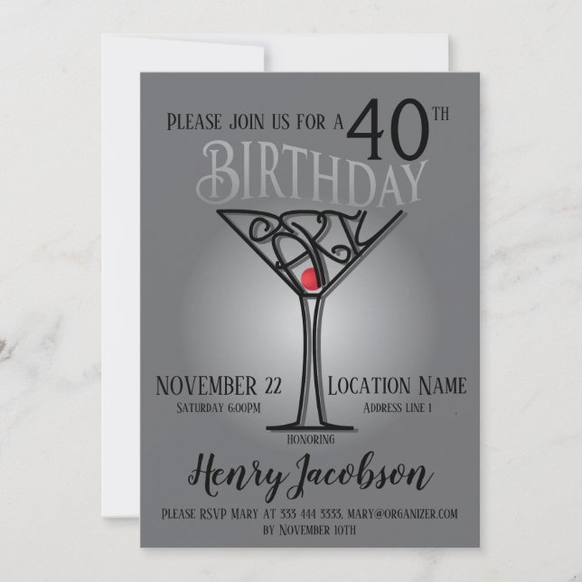 Invitation de fête d'anniversaire (Devant)