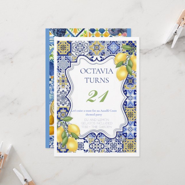 Invitation de fête d'anniversaire (Devant/Arrière en situation)