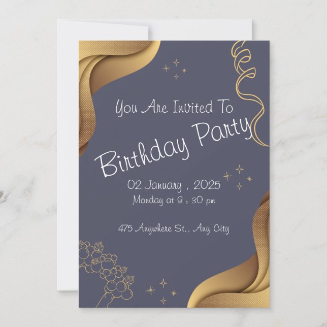 Invitation de fête d'anniversaire (Devant)
