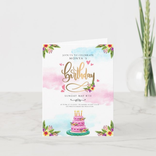 Invitation de fête d'anniversaire (Devant)
