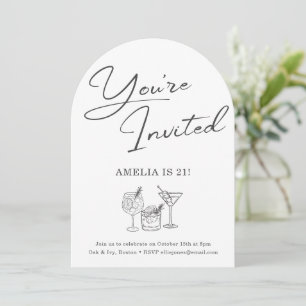 Invitation de fête d'anniversaire 21 ans Elegant A