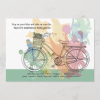 Invitation de fête d'anniversaire à vélo