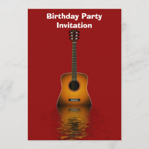 Invitation de fête d'anniversaire avec la guitare