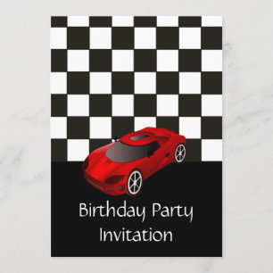 Invitation de fête d'anniversaire avec la voiture