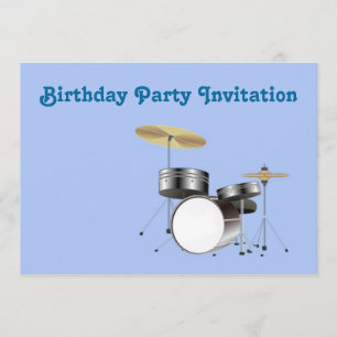 Invitation de fête d'anniversaire avec le batteur