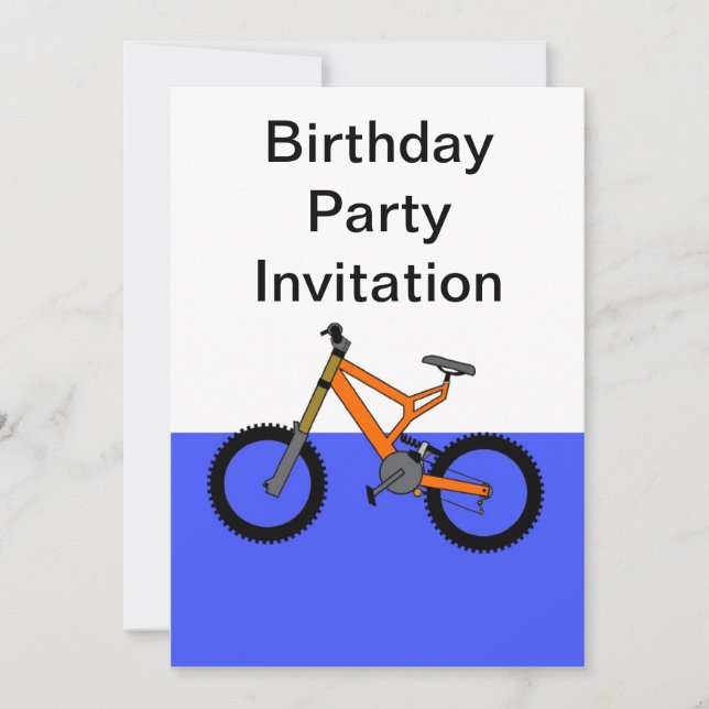 Invitation de fête d'anniversaire avec le vélo de (Devant)