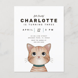 Invitation de fête d'anniversaire avec mignon peti