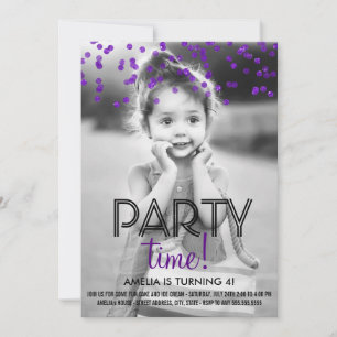 Invitation de fête d'anniversaire avec photo et co
