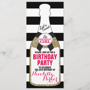 Invitation de fête d'anniversaire Champagne 30e