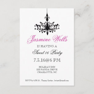 Invitation de fête d'anniversaire Chandelier whp