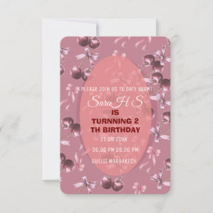 Invitation de fête d'anniversaire Cherry Sweet, Nœ