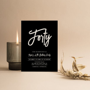 Invitation de fête d'anniversaire Chic Forty 40 an