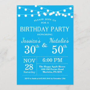 Invitation de fête d'anniversaire commune pour adu