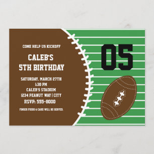 Invitation de fête d'anniversaire couturée de foot
