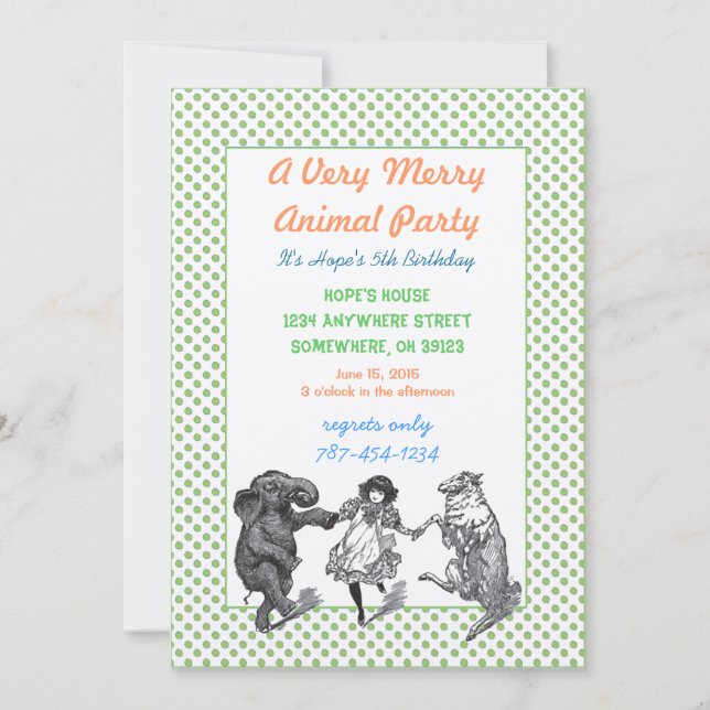 Invitation de fête d'anniversaire d'animal Frontiè (Devant)