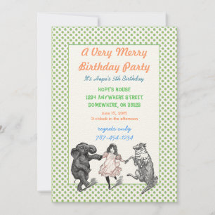 Invitation de fête d'anniversaire d'animal Frontiè