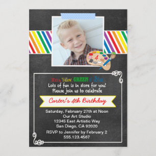 Invitation de fête d'anniversaire d'art de tableau