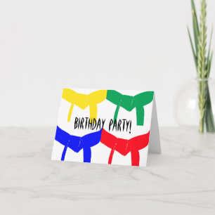 Invitation de fête d'anniversaire d'arts martiaux