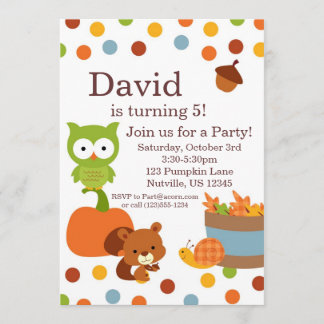 Invitation de fête d'anniversaire d'automne de