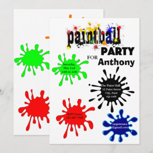Invitation de fête d'anniversaire de bal coloré
