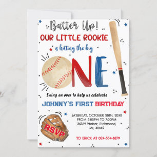 Invitation de fête d'anniversaire de base-ball per