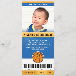 Invitation de fête d'anniversaire de basket-ball