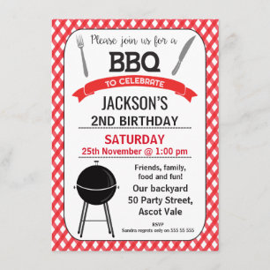 Invitation de fête d'anniversaire de BBQ