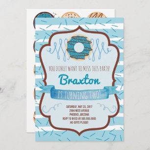 Invitation de fête d'anniversaire de beignet pour