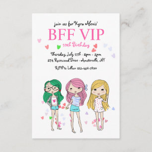Invitation de fête d'anniversaire de BFF VIP