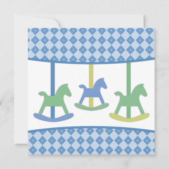 Invitation de fête d'anniversaire de carrousel (Devant)