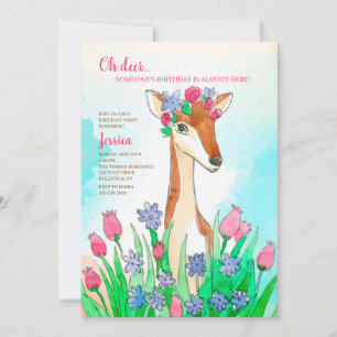 Invitation de fête d'anniversaire de cerfs communs