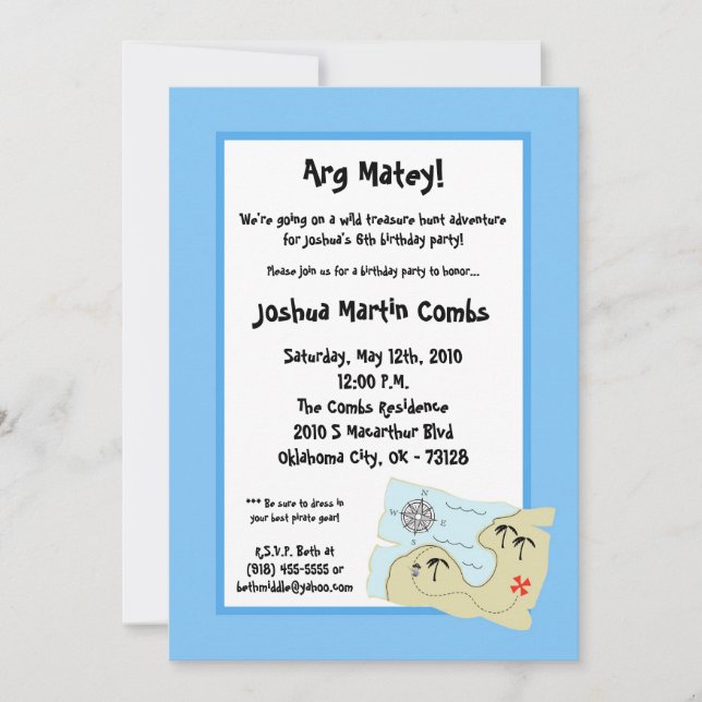 invitation de fête d'anniversaire de chasse à (Devant)