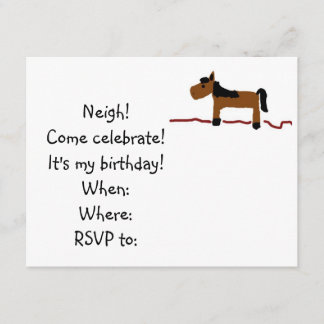 Invitation de fête d'anniversaire de cheval