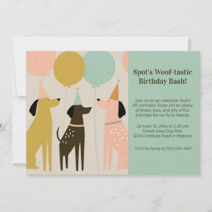 Invitation de fête d'anniversaire de chien