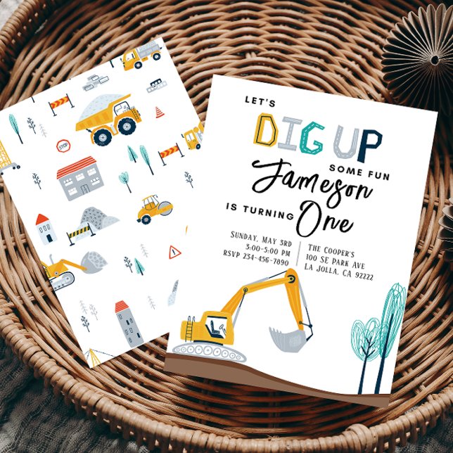 Invitation de fête d'anniversaire de construction (Créateur téléchargé)