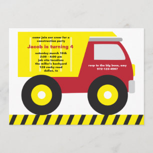 Invitation de fête d'anniversaire de construction