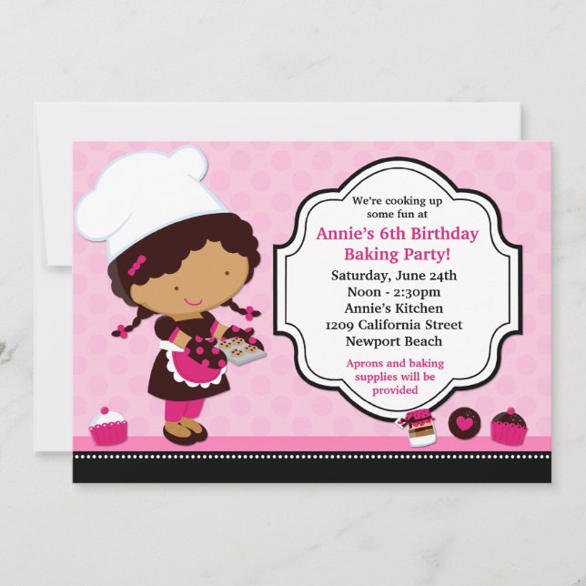 Invitation de fête d'anniversaire de cuisson (Devant)