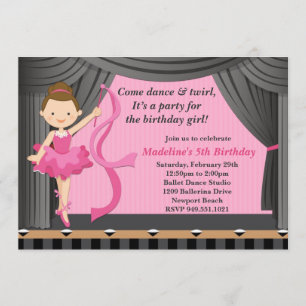 Invitation de fête d'anniversaire de danse de