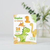 Invitation de fête d'anniversaire de Dinosaur