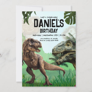 Invitation de fête d'anniversaire de Dinosaur, Roa
