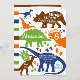 Invitation de fête d'anniversaire de dinosaure