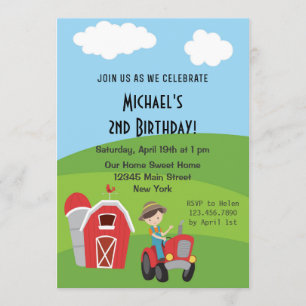 Invitation de fête d'anniversaire de ferme de