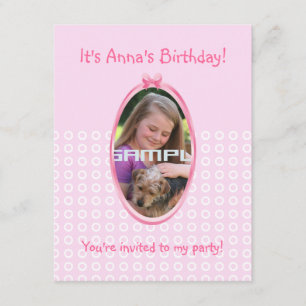 Invitation de fête d'anniversaire de fille de