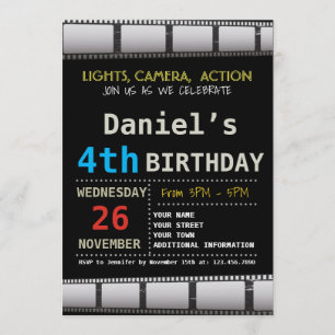 INVITATION DE FÊTE D'ANNIVERSAIRE DE FILM