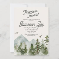 Invitation de fête d'anniversaire de forêt