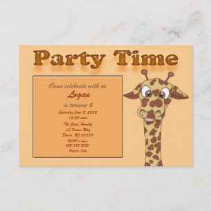 Invitation de fête d'anniversaire de girafe