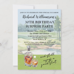 Invitation de fête d'anniversaire de golf humorist