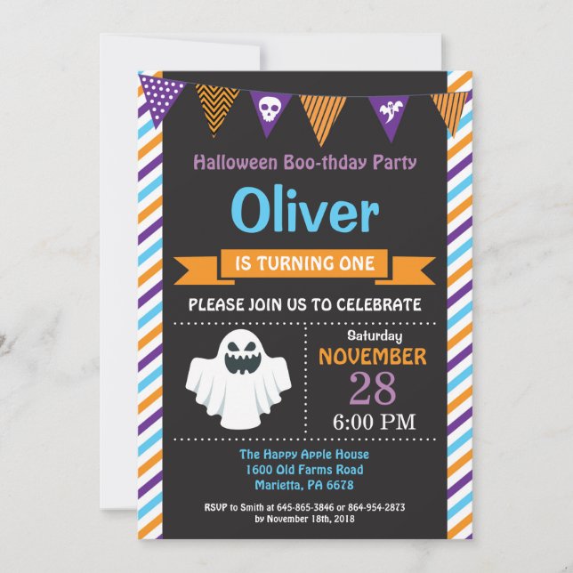 Invitation de fête d'anniversaire de Halloween (Devant)